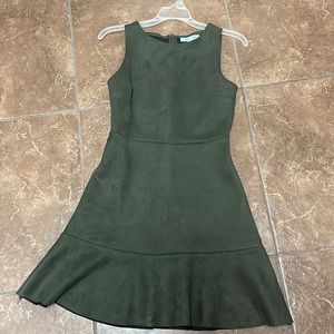 Olive green suede dress size Small